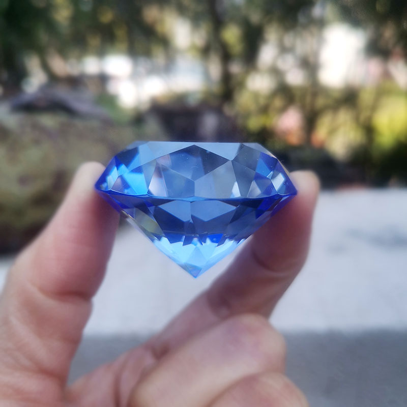 Paper Weight Crystal - 1個 クリスタルダイヤモンドペーパーウェイト カットガラス宝石装飾品 ホームウェディングパーティーデコレーション置物 ロマンチックなプロポーズラインストーン