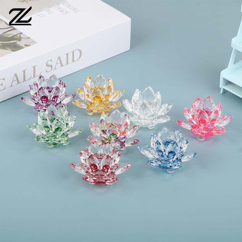 Paper Weight Crystal - クォーツクリスタルの蓮の花,60mm,文鎮,風水装飾品,家,結婚式,パーティー,お土産のお土産