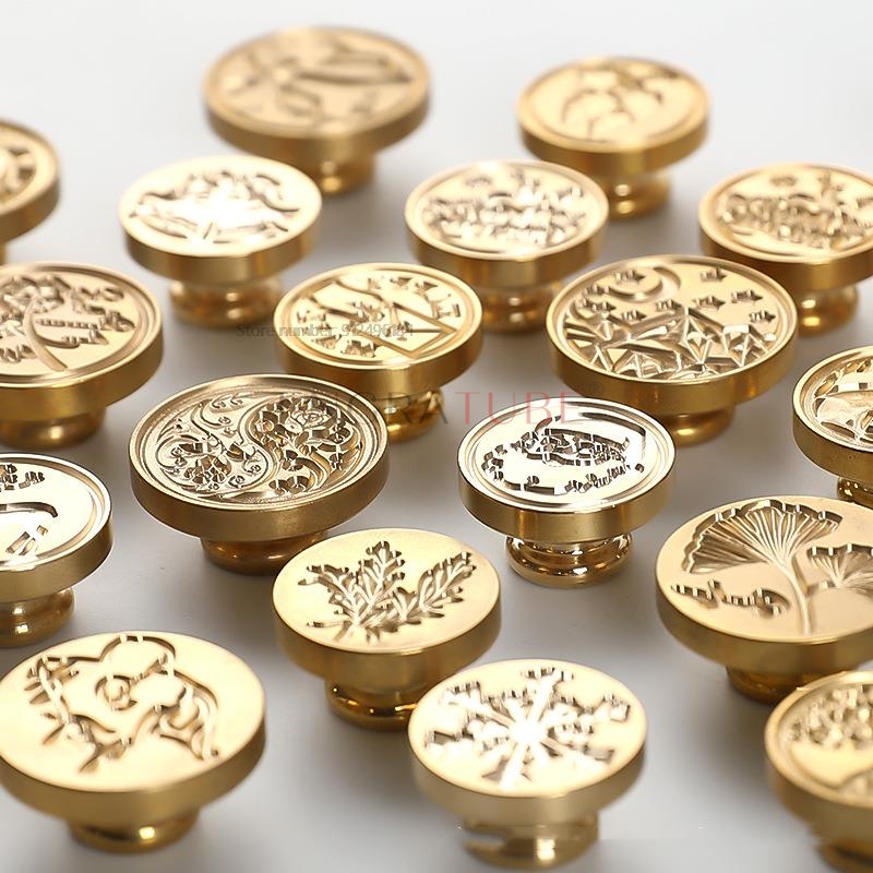 6個の銅製ワックスシールスタンプヘッドとハンドルセット、絶妙 - Wax Seal Stamp Set のレビューと価格