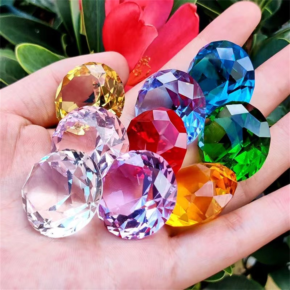 装飾的なダイヤモンド形のガラスの文鎮,10色,巨大な宝石,結 - Paper Weight Crystal のレビューと価格