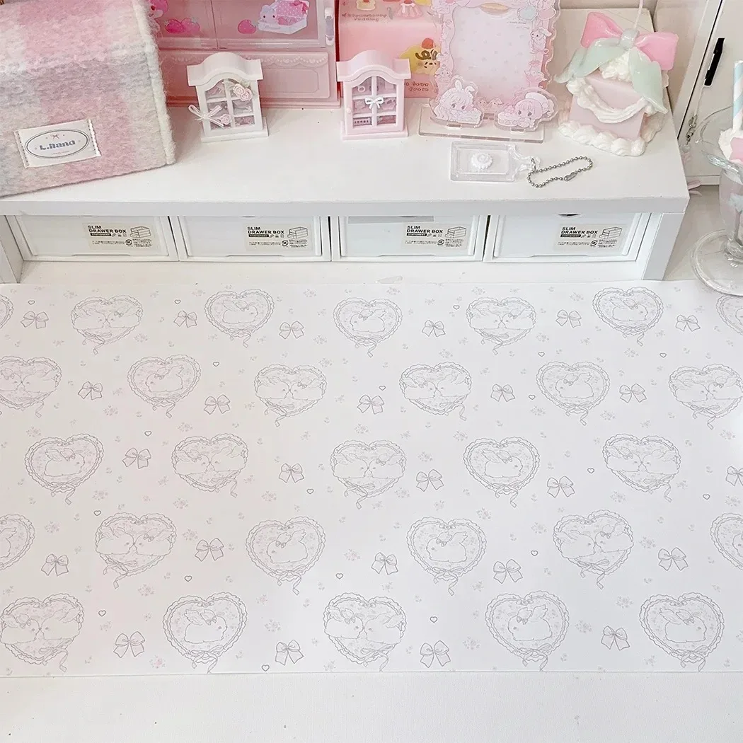 かわいいピンクのウサギの女の子ハートレザーデスクパッドマウス - Leather Desk Pad のレビューと価格