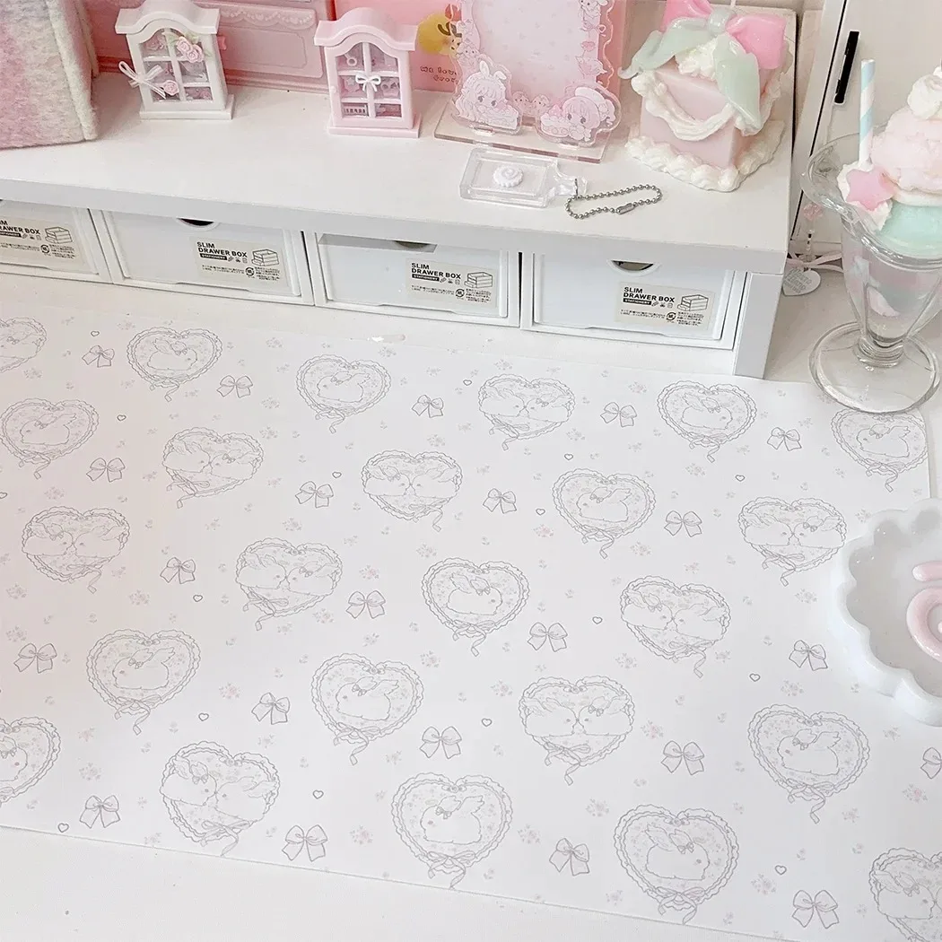 かわいいピンクのウサギの女の子ハートレザーデスクパッドマウス - Leather Desk Pad のレビューと価格