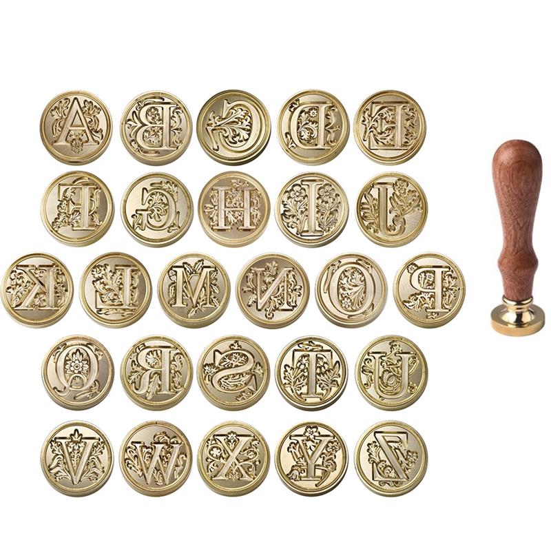 A-Z ヴィンテージシールワックススタンプヘッド 26 文字 - Wax Seal Stamp Set のレビューと価格